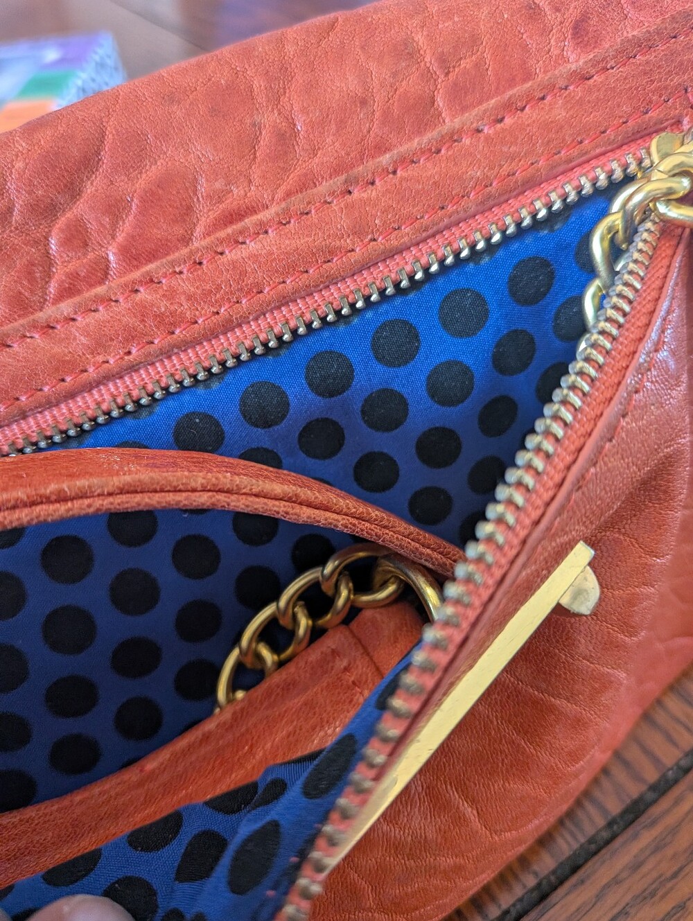 Rebecca Minkoff Mini MAC Crossbody – Rare Orange Ostrich Embossed Leather - Picture 10 of 15
